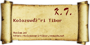 Kolozsvári Tibor névjegykártya