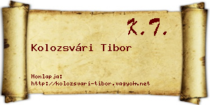 Kolozsvári Tibor névjegykártya